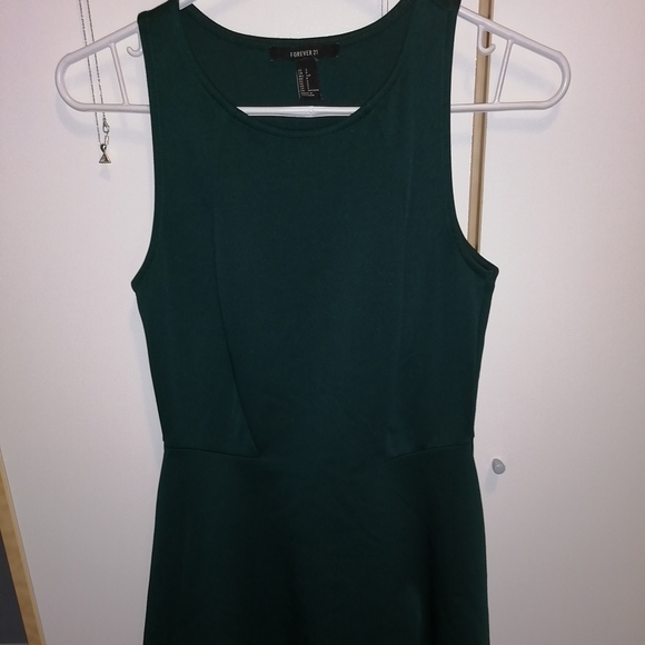 F21 green skater dress - Picture 3 of 10